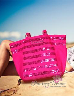 Пляжная сумка Fantasy Dream Розовая с розовой ручкой